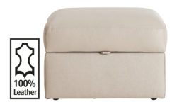Collection - Piacenza - Leather Footstool - Taupe